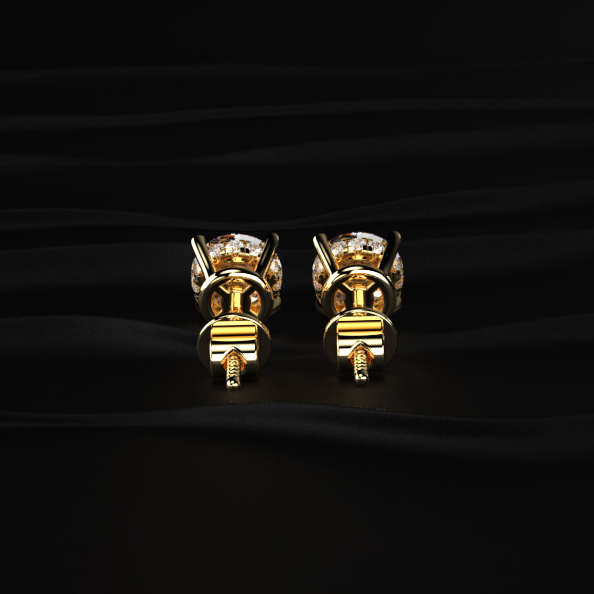 2 Carat Round Diamond Stud Earrings | Earthly Jewels