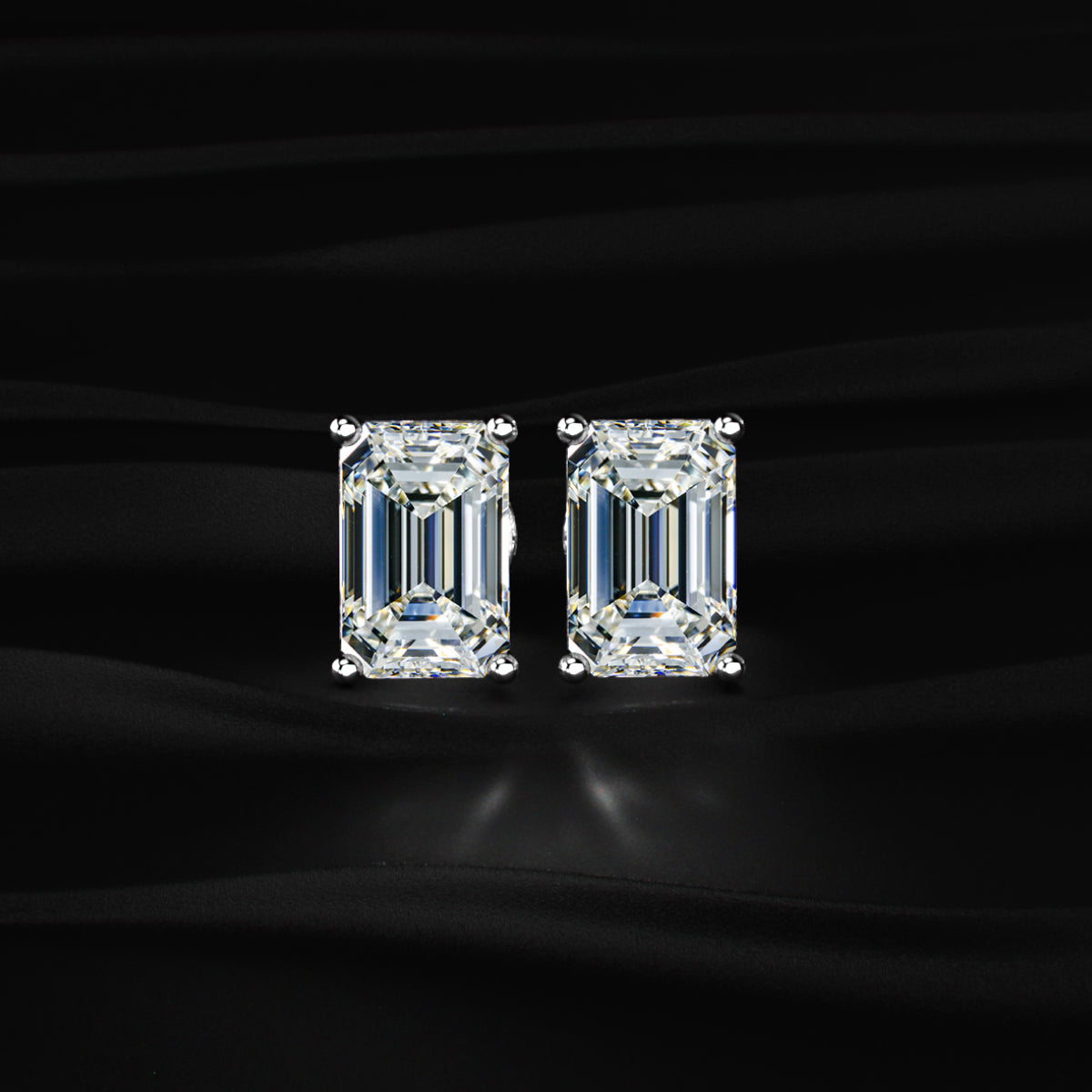 Emerald Diamond Earrings | Earthly Jewels