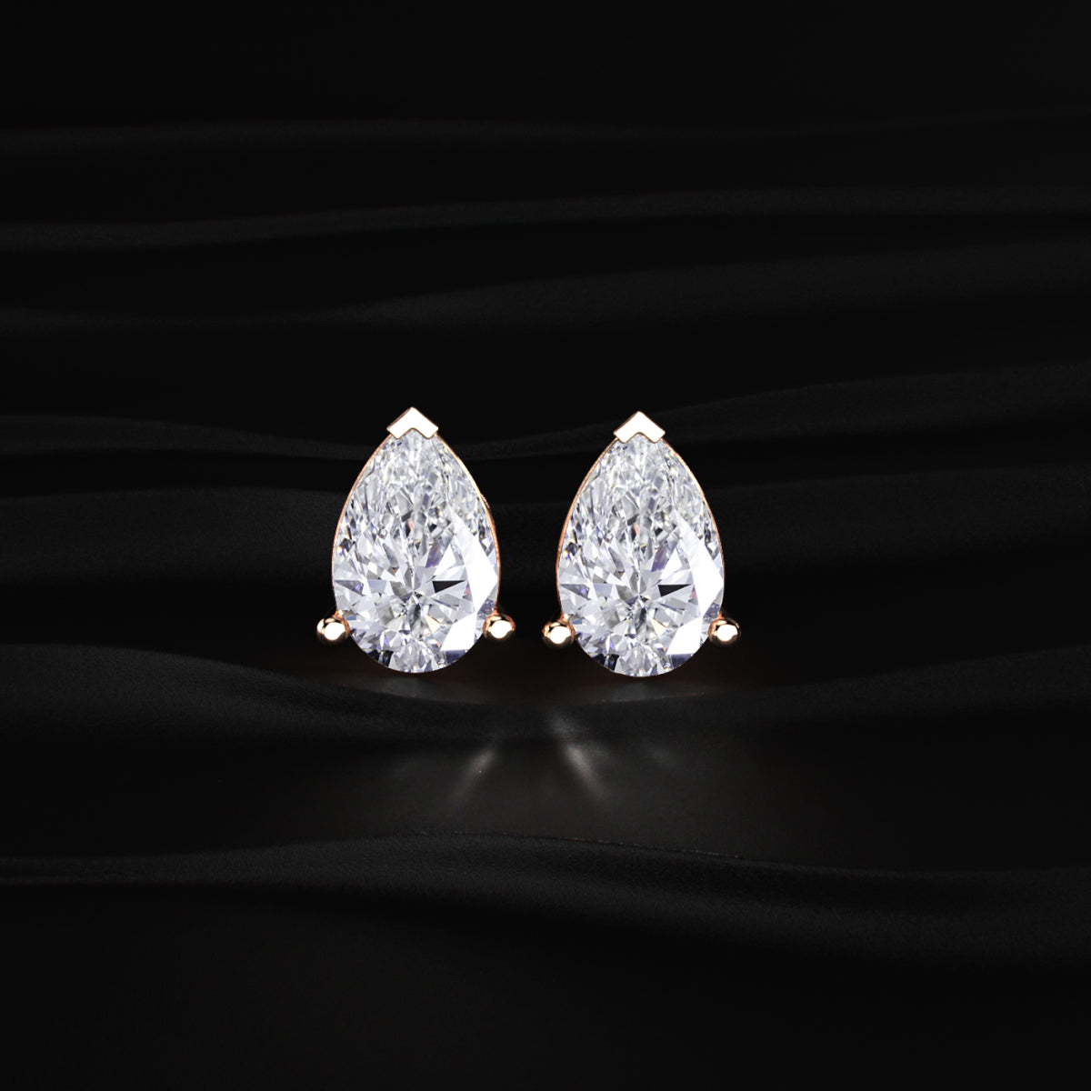 2 Carat Pear Shaped Diamond Earrings | Earthly Jewels