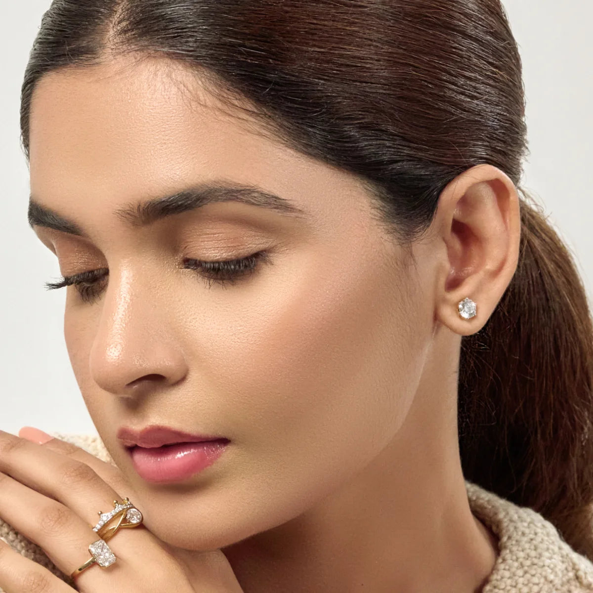 4ct Round Diamond Studs | Earthly Jewels