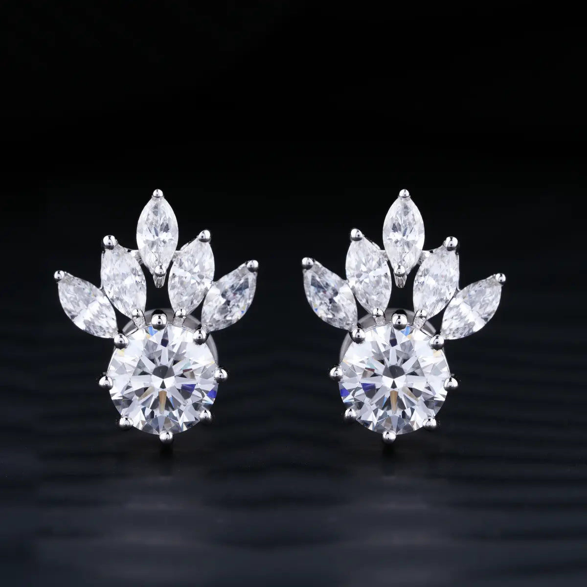 Flower Diamond Stud Earrings | Earthly Jewels