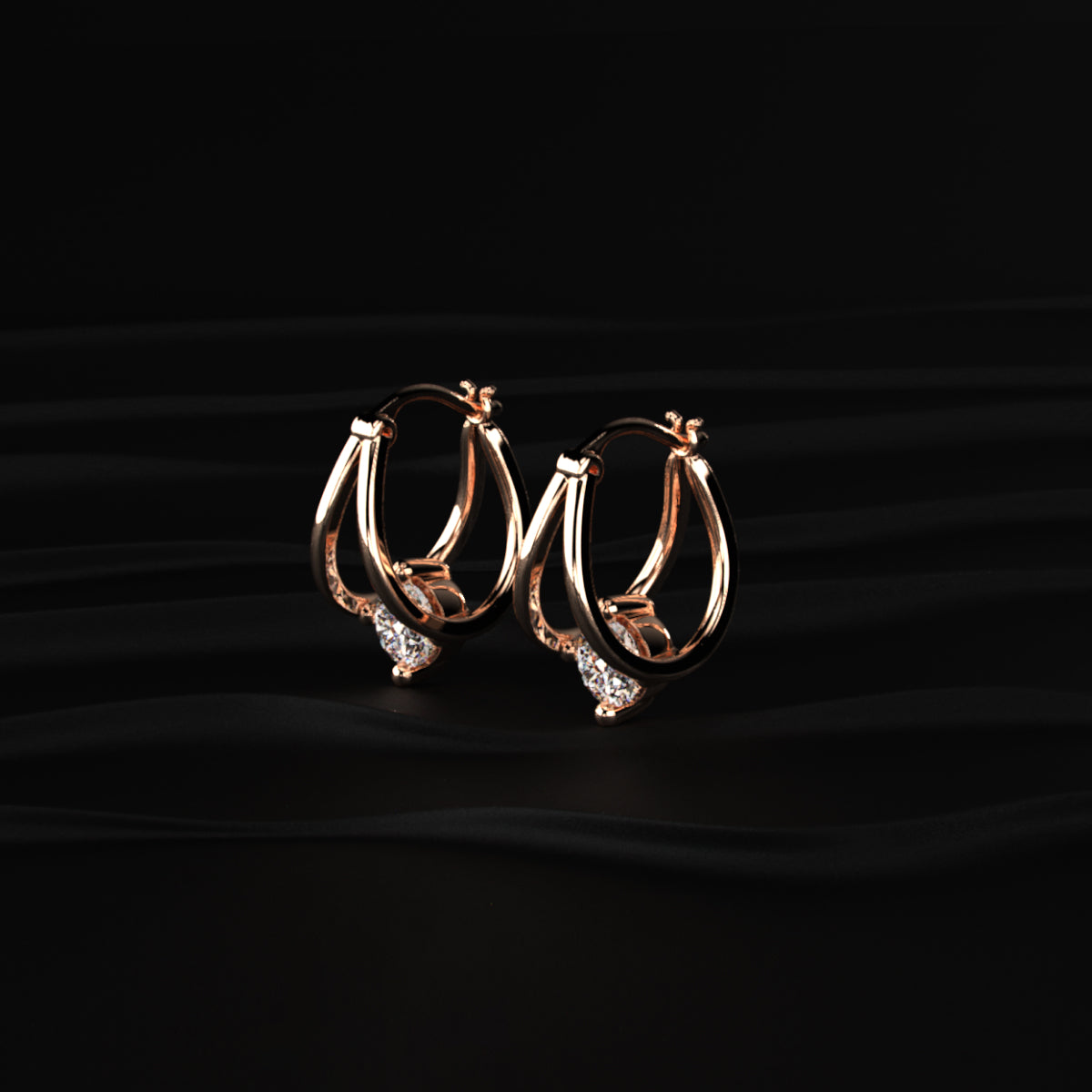 Round Diamond Hoop Earrings | Earthly Jewels