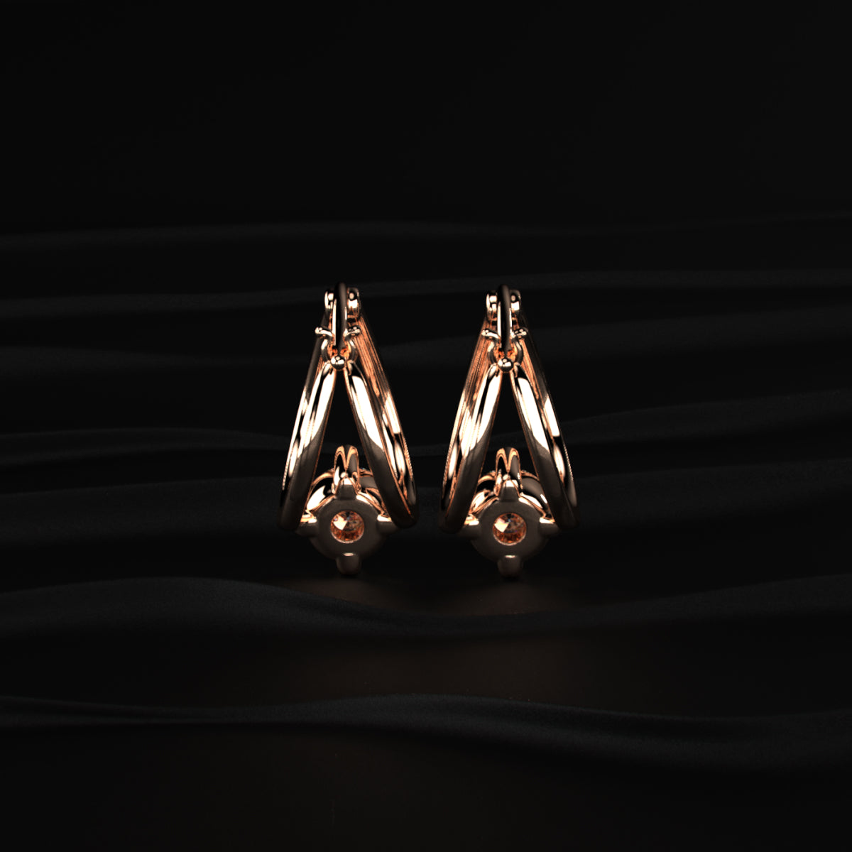 Round Diamond Hoop Earrings | Earthly Jewels