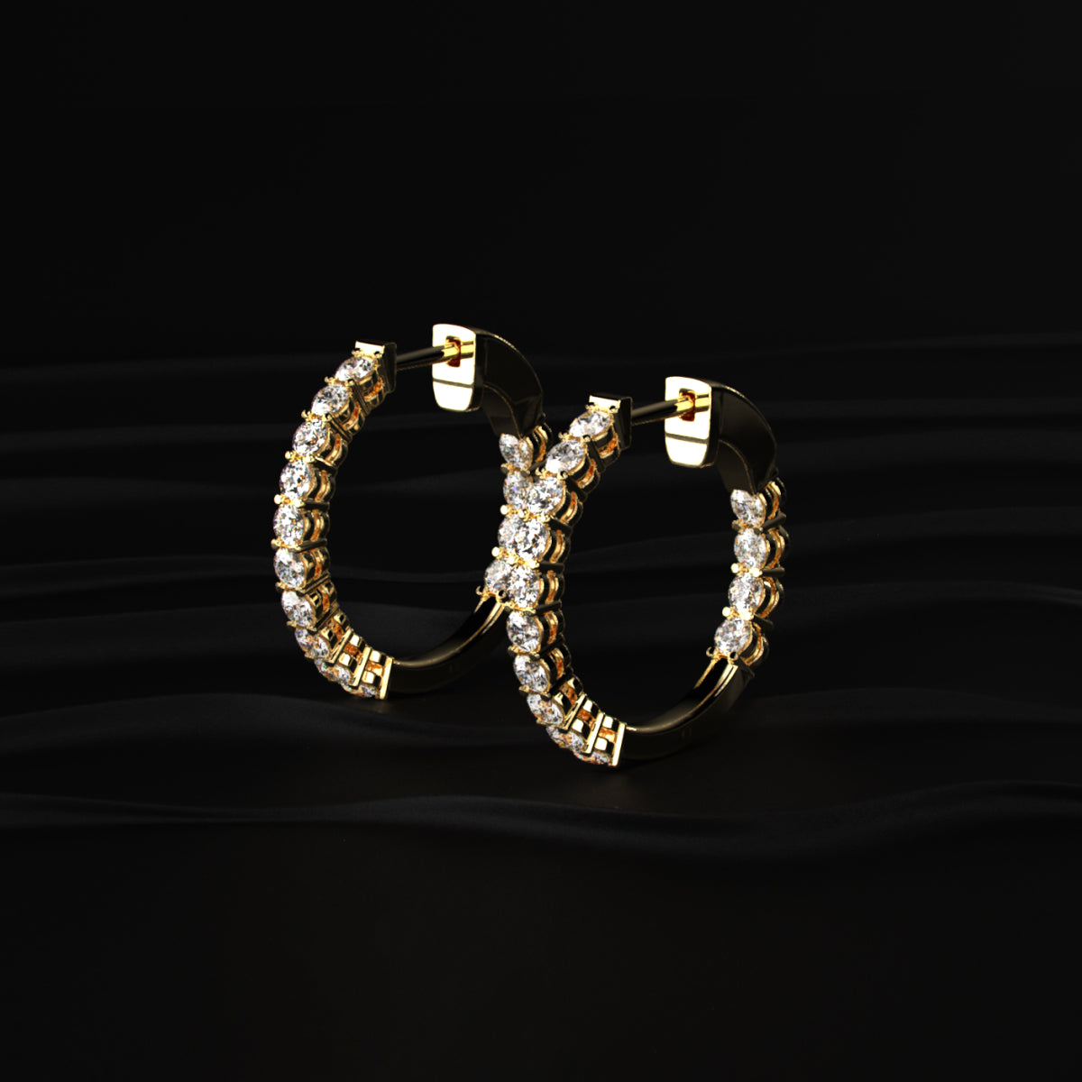 Everyday Inside-Out Lab Diamond Hoop | Earthly Jewels