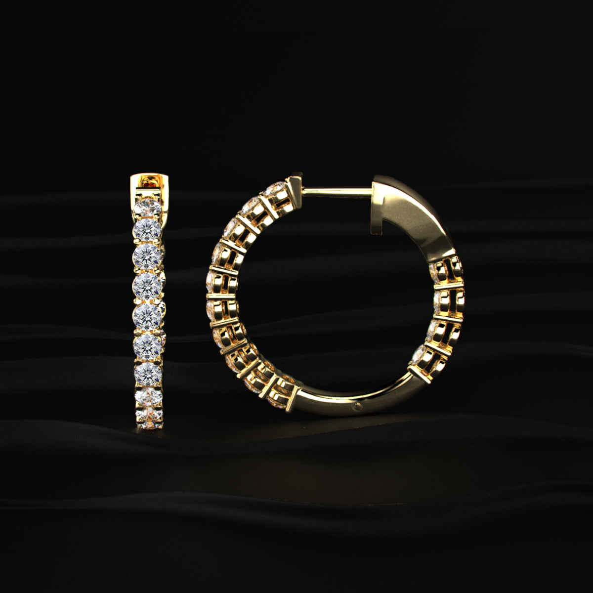 Everyday Inside-Out Lab Diamond Hoop | Earthly Jewels