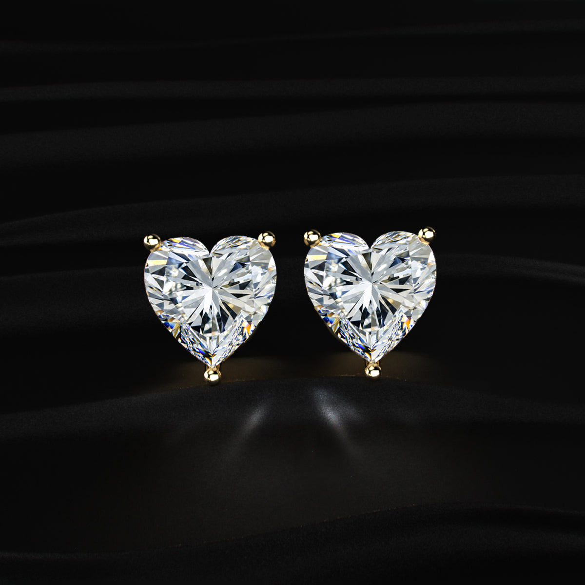 Heart Solitaire Hidden Halo Earring | Earthly Jewels