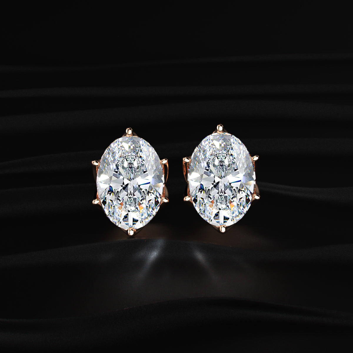 Lotus Radiance with Oval Solitaire Stud | Earthly Jewels