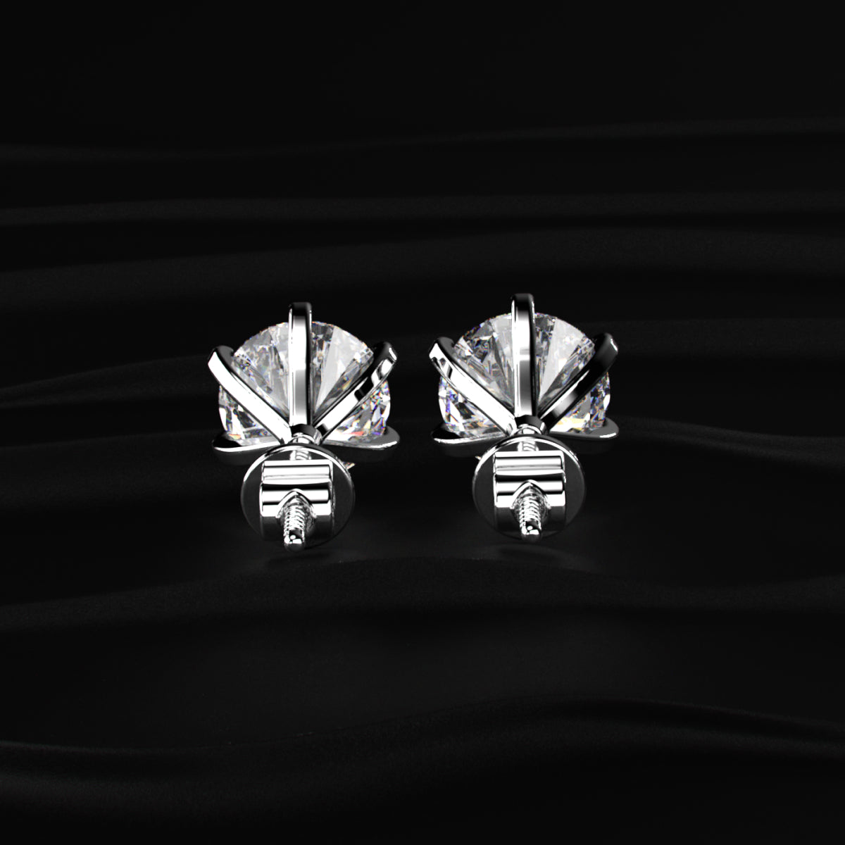 1 Carat Round Solitaire Stud | Earthly Jewels