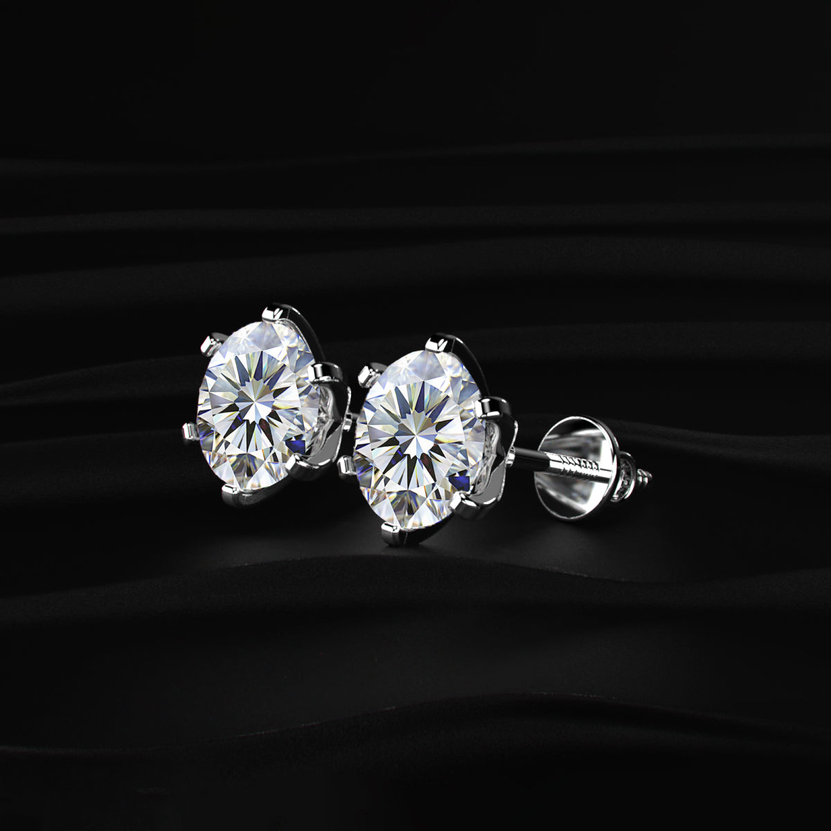1 Carat Round Solitaire Stud