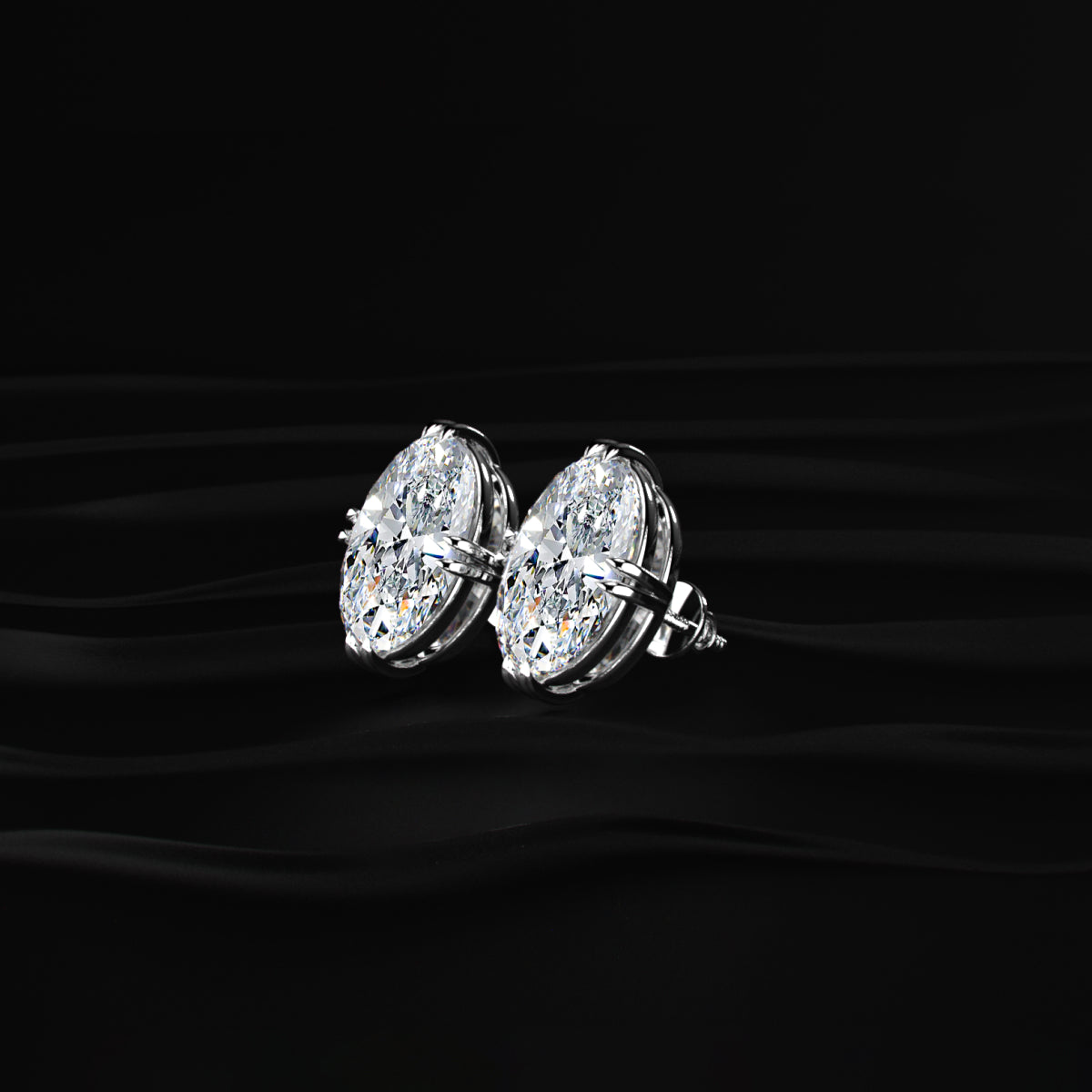 5 Ct Oval Diamond Stud Earrings | Earthly Jewels