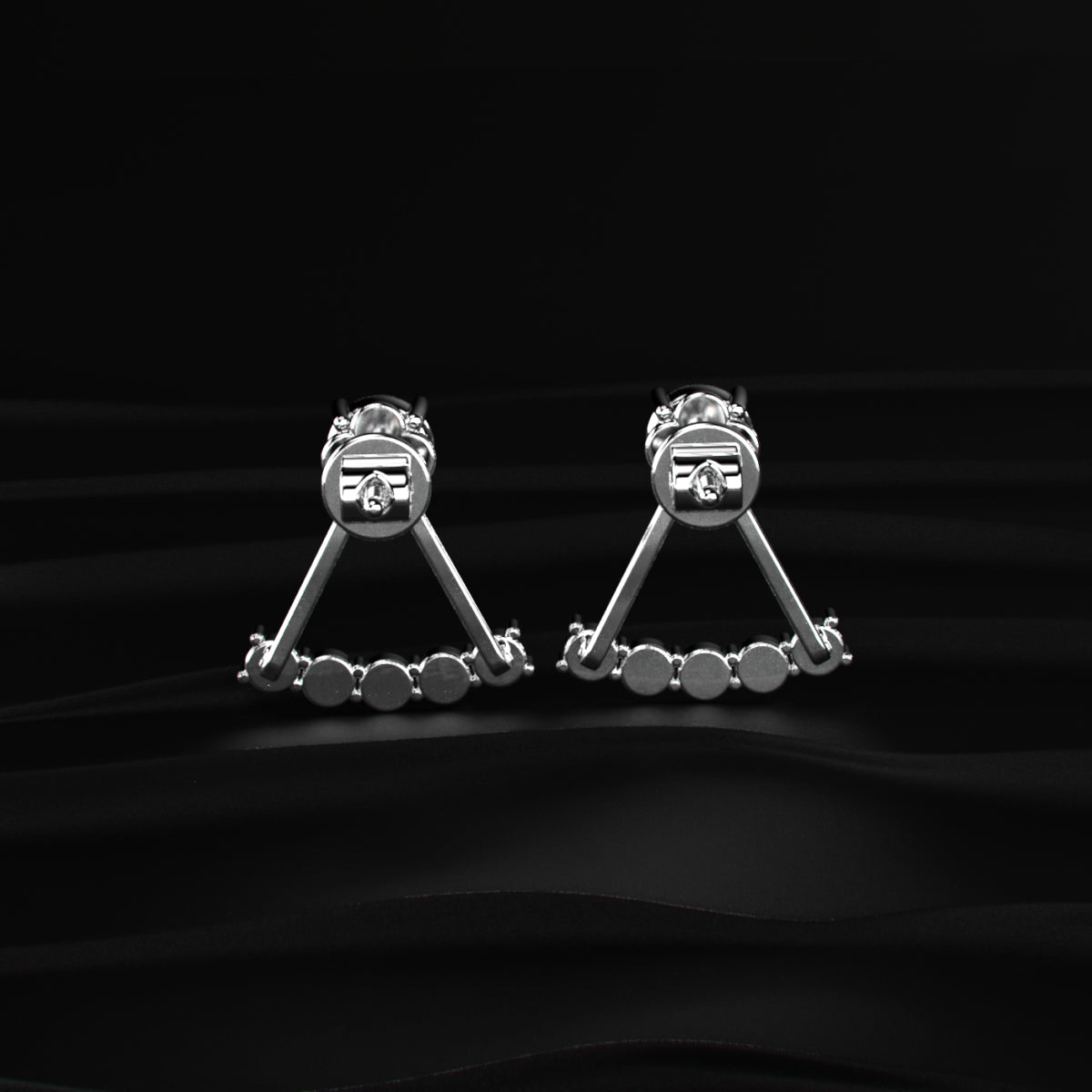 Round Diamond Ear Jacket Earring | Earthly Jewels