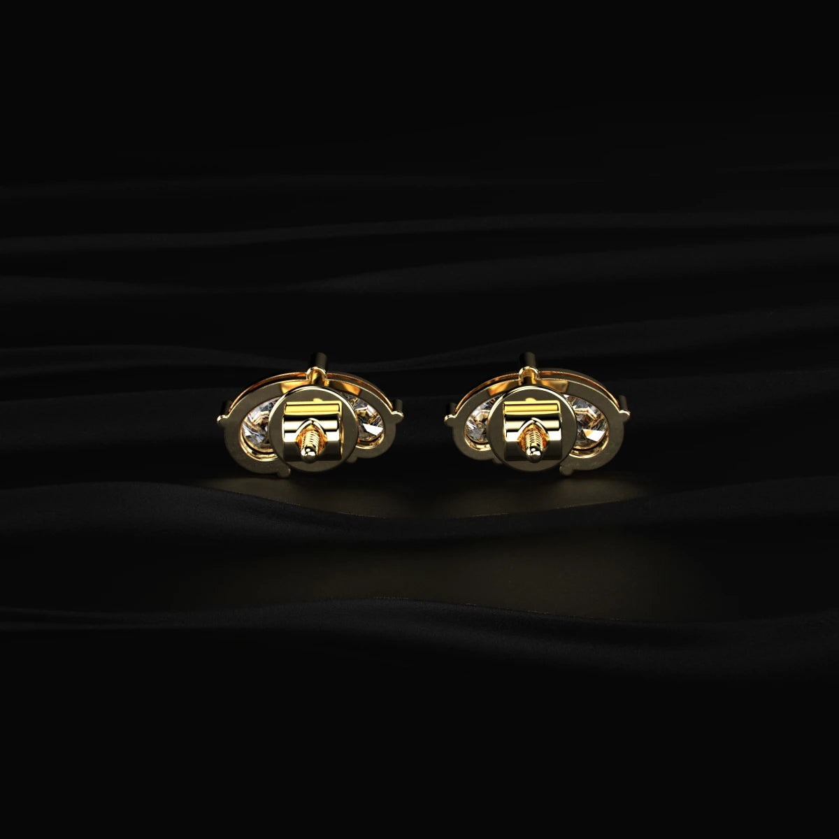 Double Pear Shape Diamond Stud Earrings | Earthly Jewels