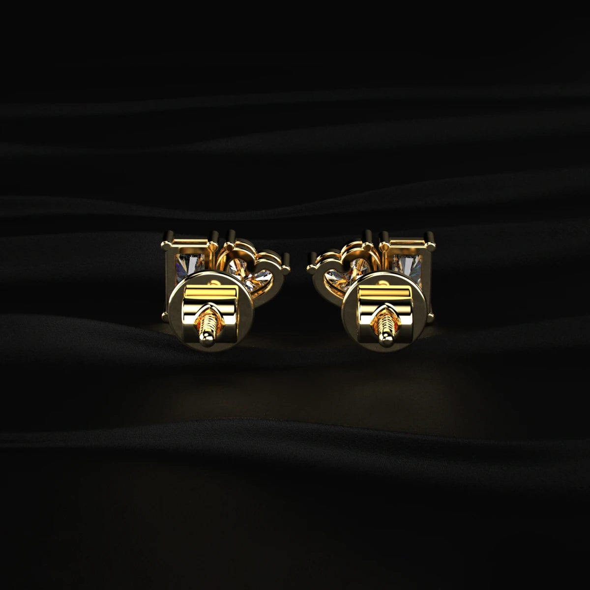 Lab Diamond Radiant And Heart Cut Toi Et Moi Earrings | Earthly Jewels