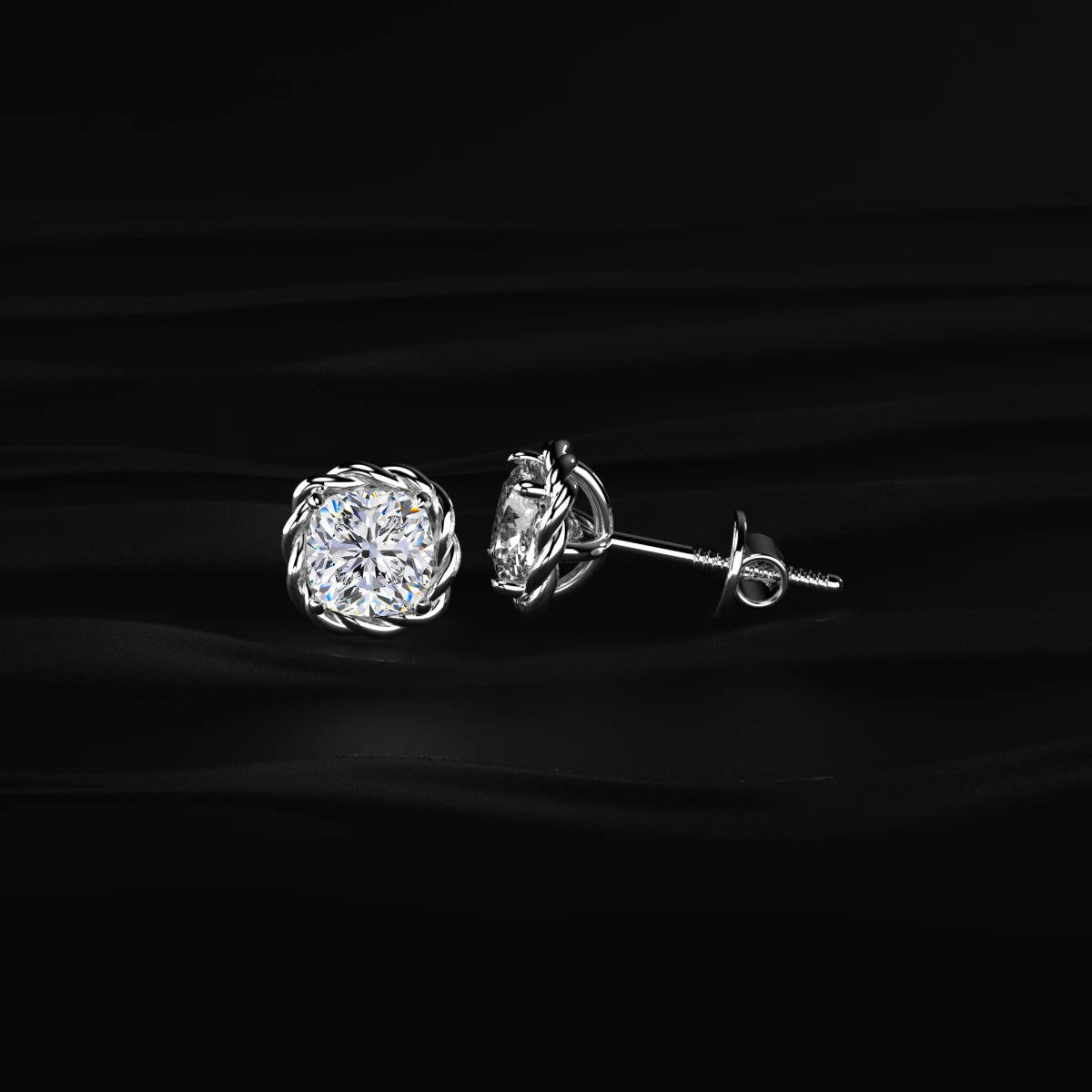 Cushion Cut Diamond Stud Earrings | Earthly Jewels