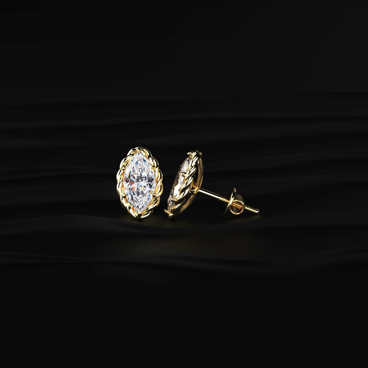 Marquise Cut Diamond Stud Earrings | Earthly Jewels
