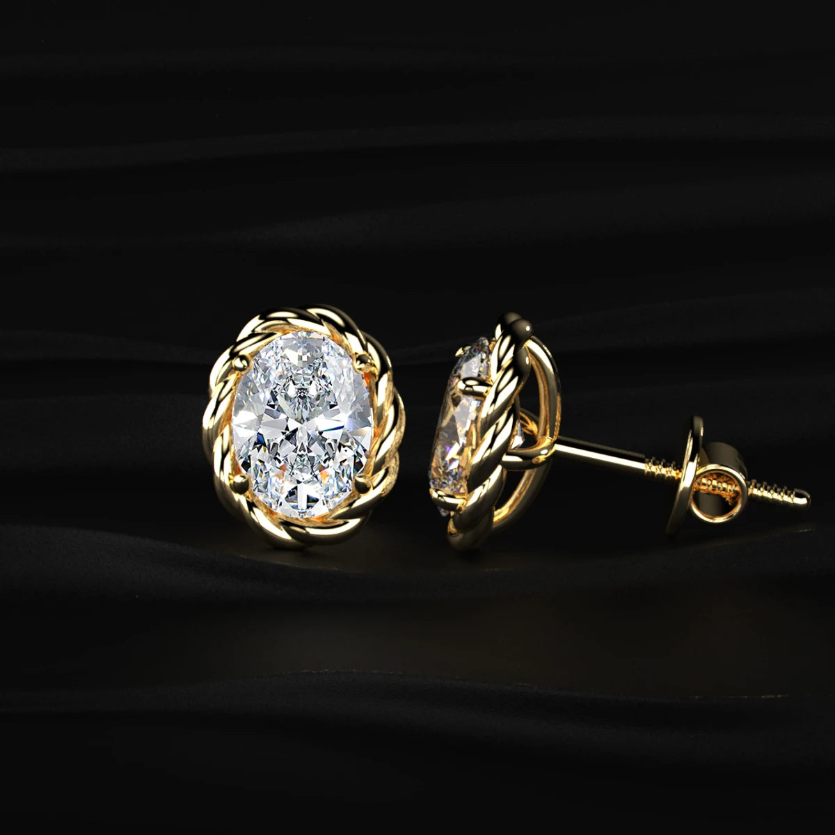 Oval Cut Diamond Stud Earrings | Earthly Jewels