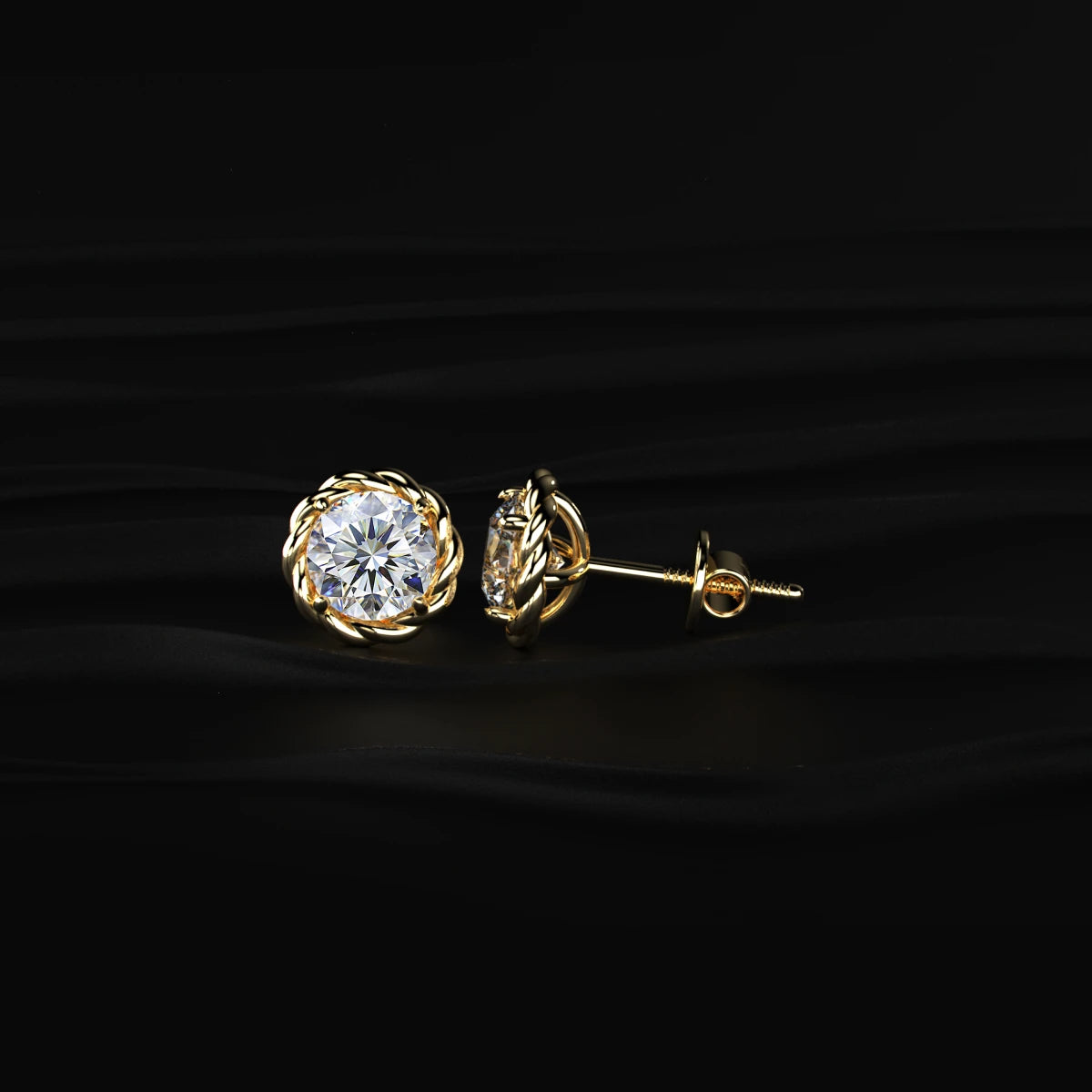 Round Cut Diamond Stud Earrings | Earthly Jewels