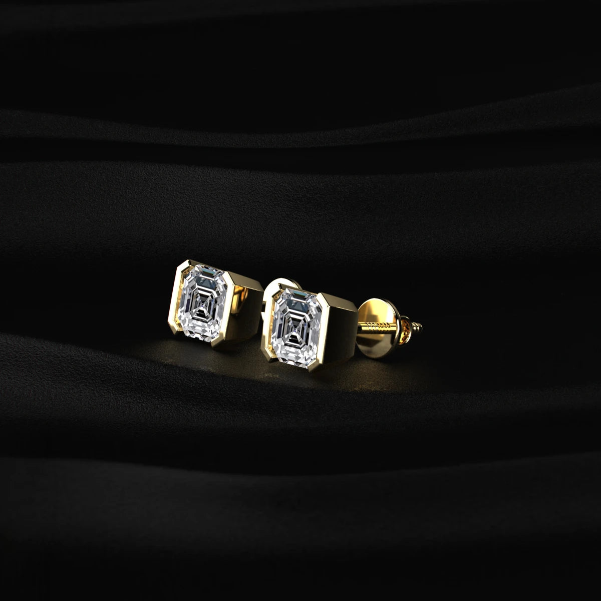 Asscher Cut Diamond Earrings