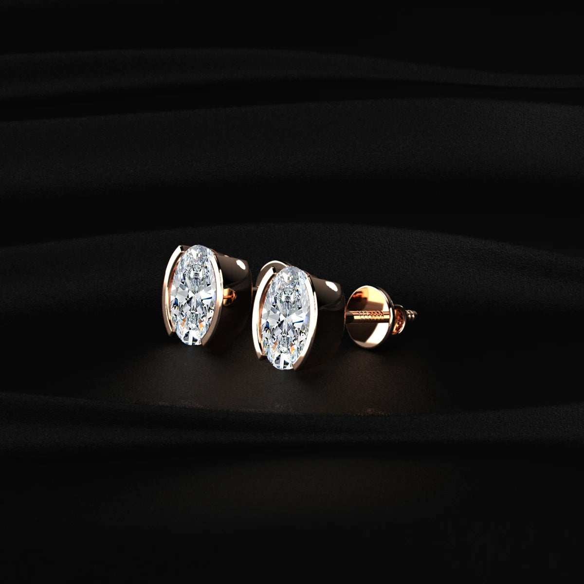 Oval Cut Diamond Earrings