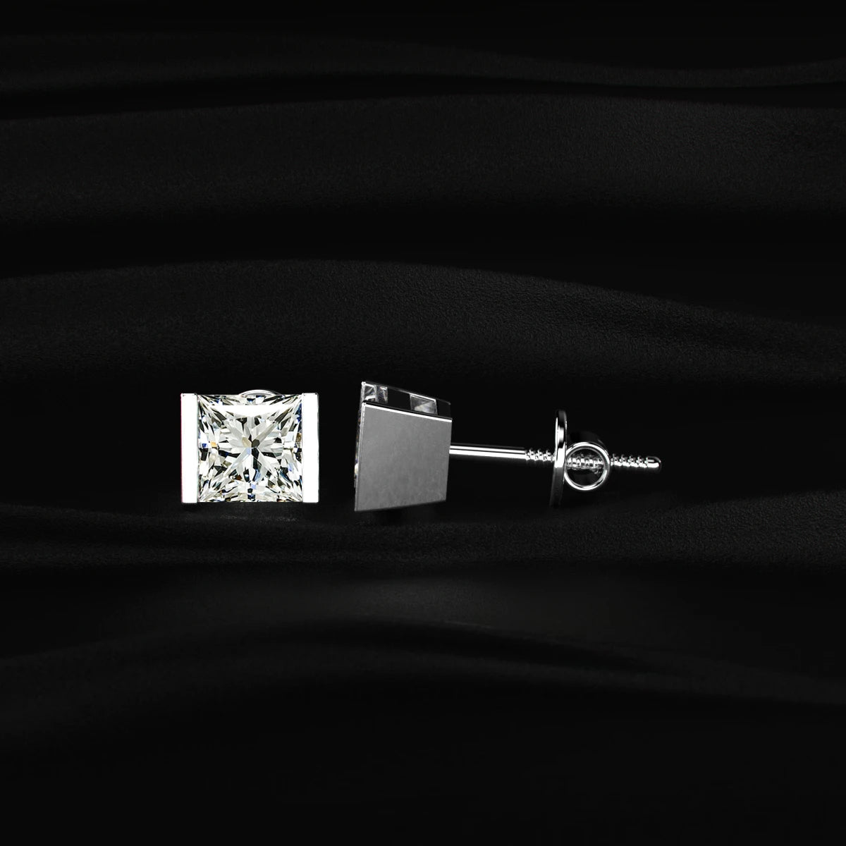 Princess Cut Diamond Stud Earrings