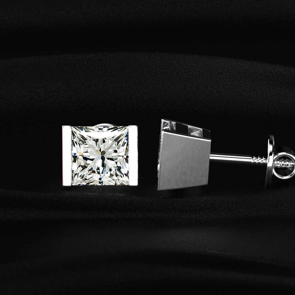 Princess Cut Diamond Stud Earrings