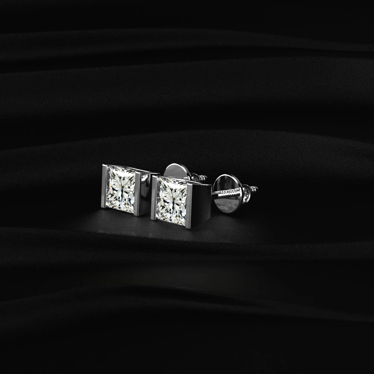 Princess Cut Diamond Earrings