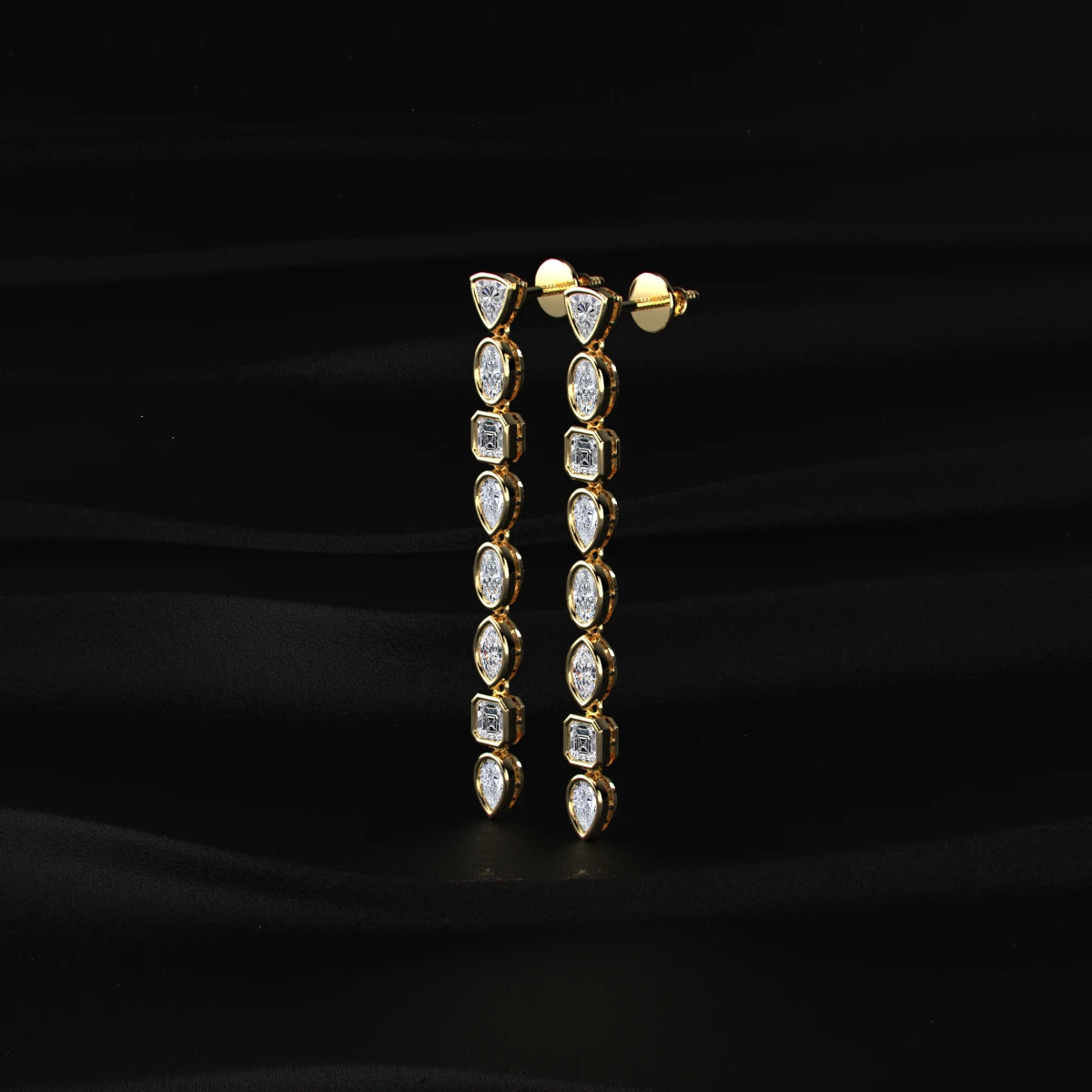 Bezel Set Diamond Earrings