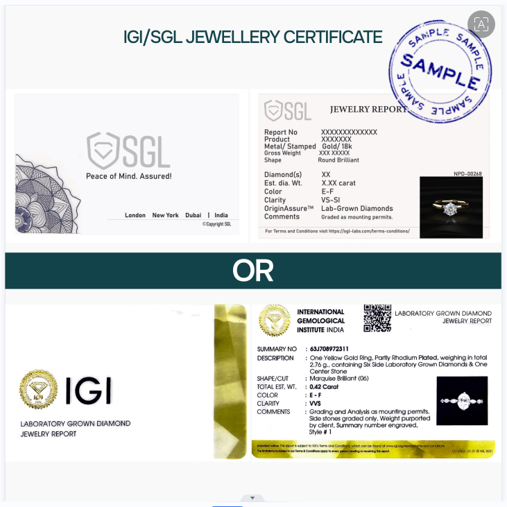 IGI/SGL Jewellery Certificate | Earthly Jewels