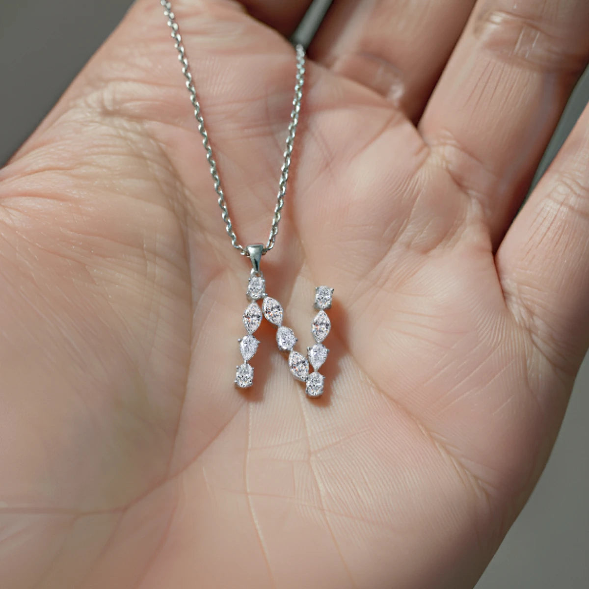 N Alphabet Diamond Pendant | Earthly Jewels
