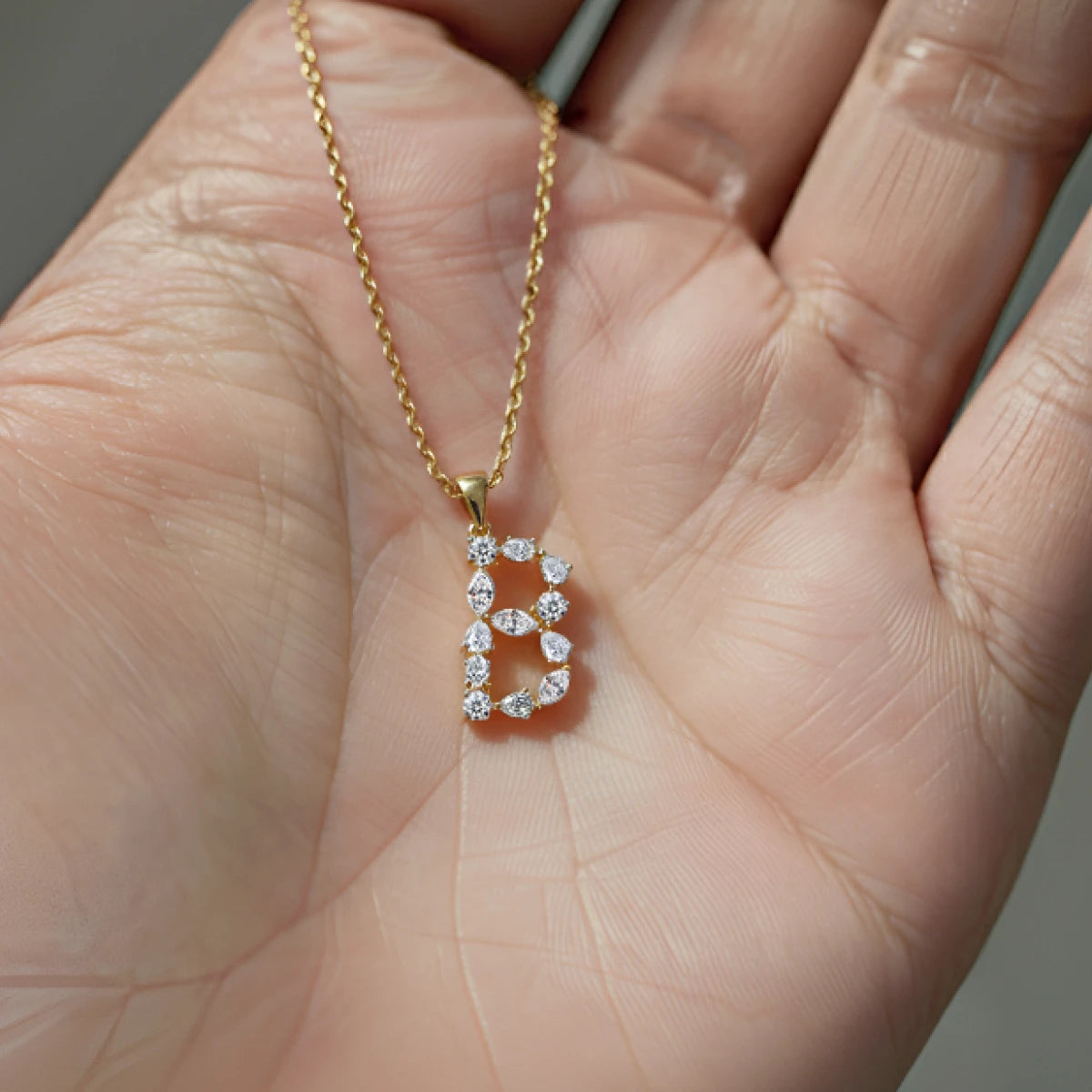 B Alphabet Diamond Pendant | Earthly Jewels