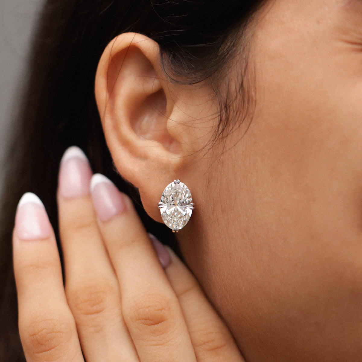 5 Ct Oval Diamond Stud Earrings