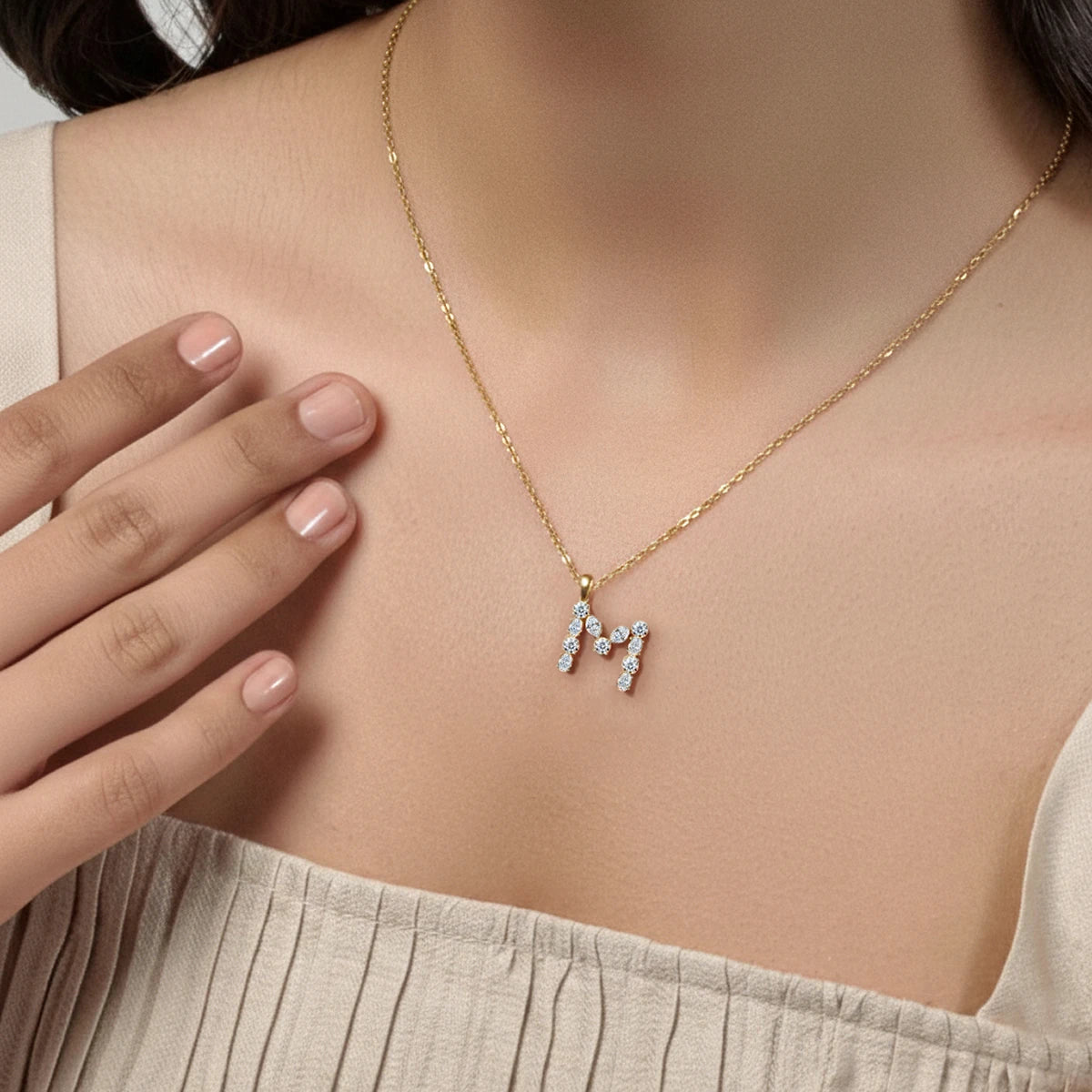 M Alphabet Diamond Pendant | Earthly Jewels