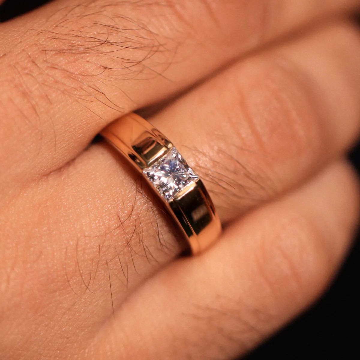 Princess Cut Men'S Engagement Ring | Earthly Jewels