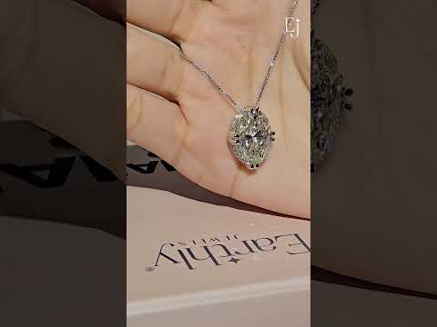 10 Ct Oval Solitaire Pendant With Hidden Halo | Earthly Jewels