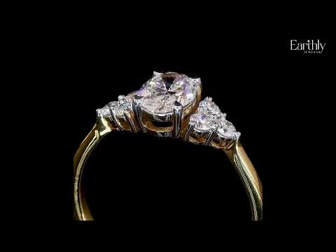 Load video: Oval Solitaire Ring With Round Accent Stones | Earthly Jewels