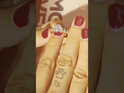 Portuguese Cut Engagement Ring With Accent Stones | Earthly Jewels