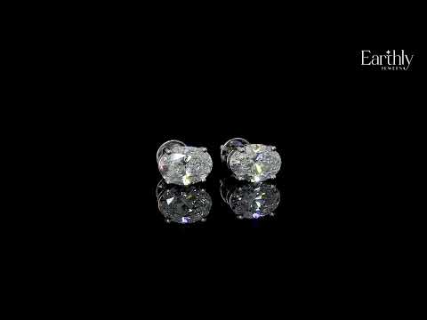 Oval Diamond Solitaire Earrings | Earthly Jewels