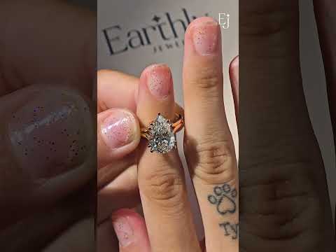 Load video: Pear Solitaire Double Prong Split Shank Engagement Ring | Earthly Jewels