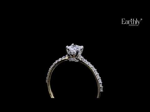 Load video: Princess Cut Hidden Halo Ring | Earthly Jewels