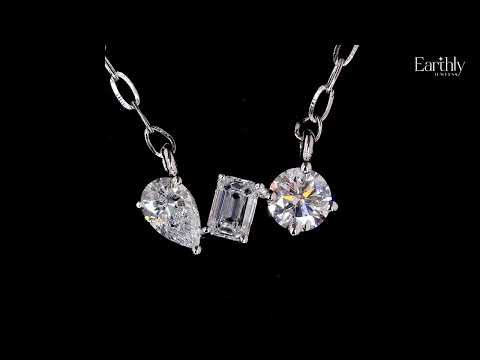 Load video: Three Stone Diamond Necklace | Earthly Jewels