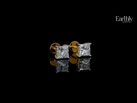 2ct Princess Cut Diamond Earrings | Earthly Jewels