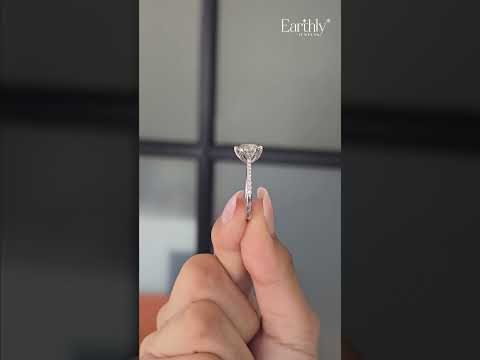 Load video: Round Shape Diamond Pave Ring In Tulip Prong Setting | Earthly Jewels