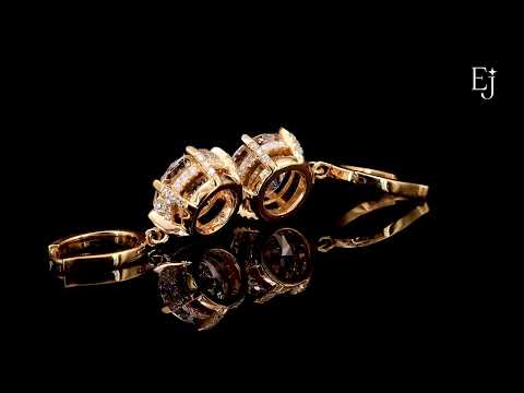 Round Cut Solitaire Diamond Leverback Dangle Earrings | Earthly Jewels