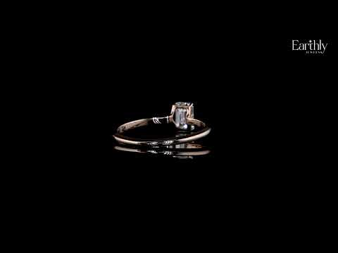 Load video: 0.5Ct Emerald Cut Solitaire Ring | Earthly Jewels