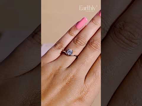 Load video: Round Solitaire Ring With Curved Band | Earthly Jewels