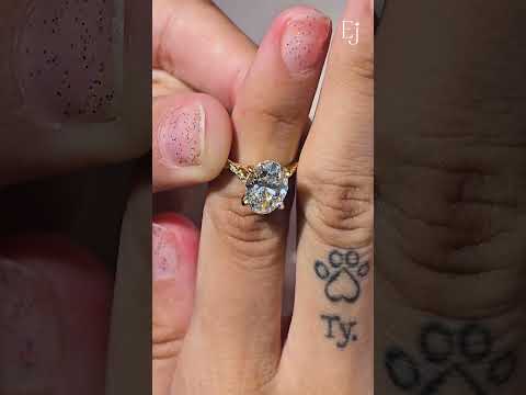 Oval With Twisted Pave Band & Hidden Halo | Earthly Jewels