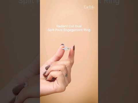 Load video: Radiant Cut Dual Split Pave Engagement Ring | Earthly Jewels