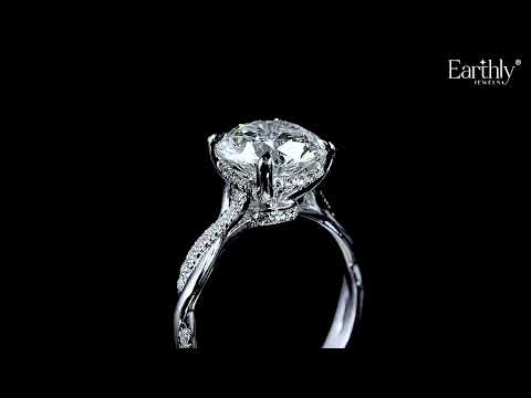 Load video: Round With Twisted Pave Band & Hidden Halo | Earthly Jewels