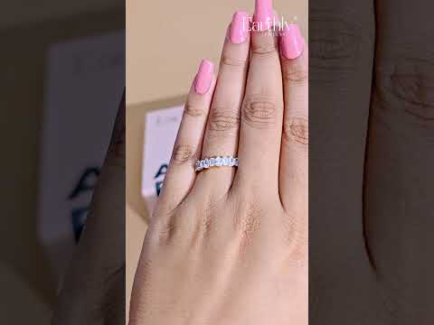 Load video: Pear And Emerald Cut Half Eternity Ring | Earthly Jewels