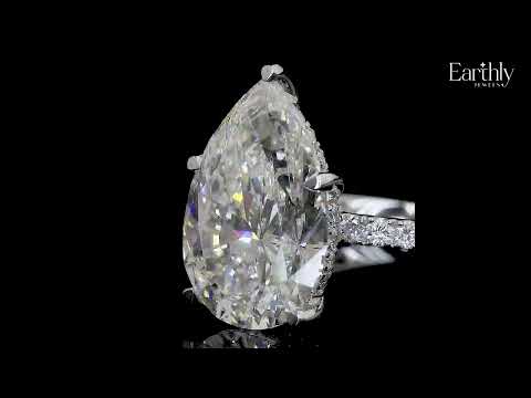 Load video: Pear Hidden Halo Engagement Ring | Earthly Jewels